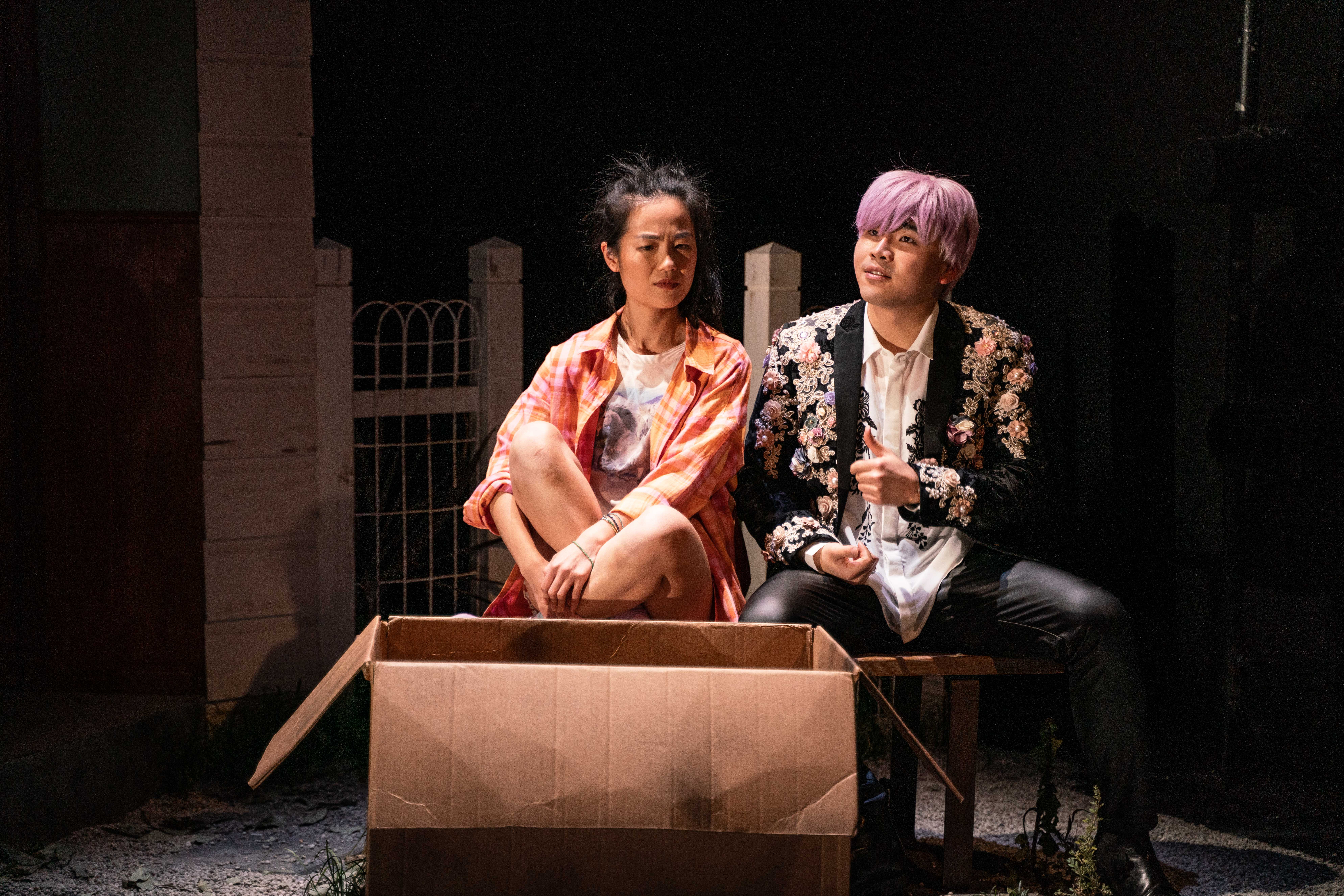 Production still for the 2022 Season of 'K-BOX'. L-R: Susanna Qian, Jeffrey Liu. Photographer: Phoebe Powell