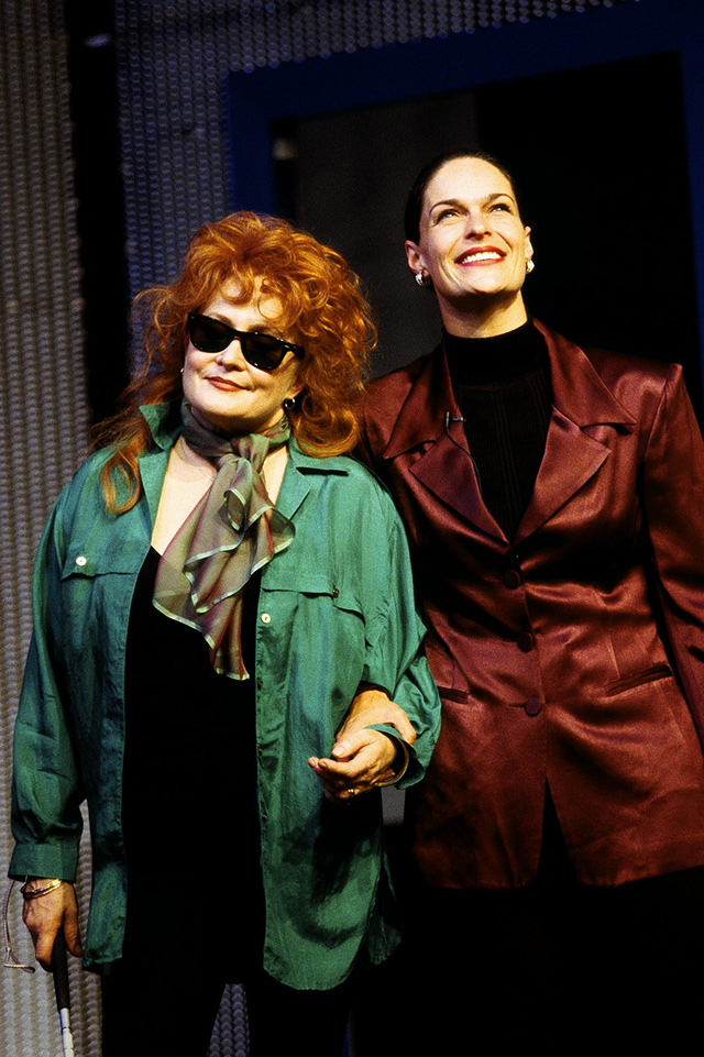 Production still for "The Fat Boy". L-R: Kate Fitzpatrick as Hope, Carolyn Bock as Samantha. Photographer: Jeff Busby