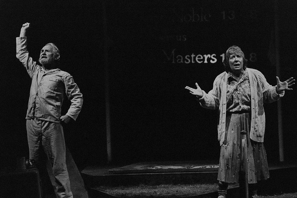 Production still for "Royboys": L-R: Edward Hepple as Ray ,Billie Hammerberg as Berryl. Photographer: Jeff Busby