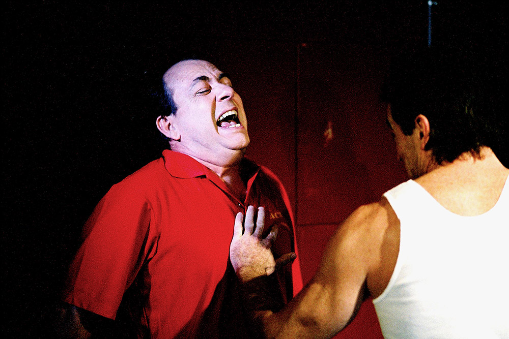 Production still for "Torrez". L-R: Andrew James as Adams, Peter Docker as Torrez. Photographer: Unknown