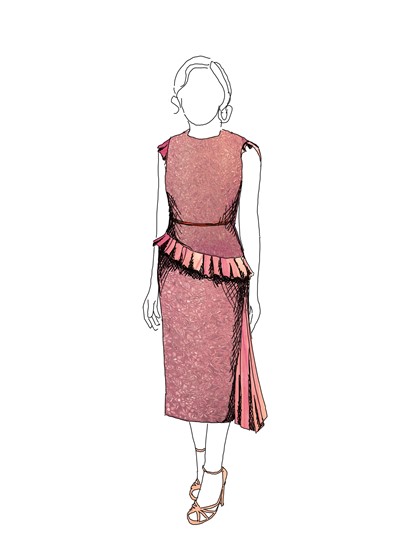 Costume design rendering 'Claire' (c) Marg Horwell