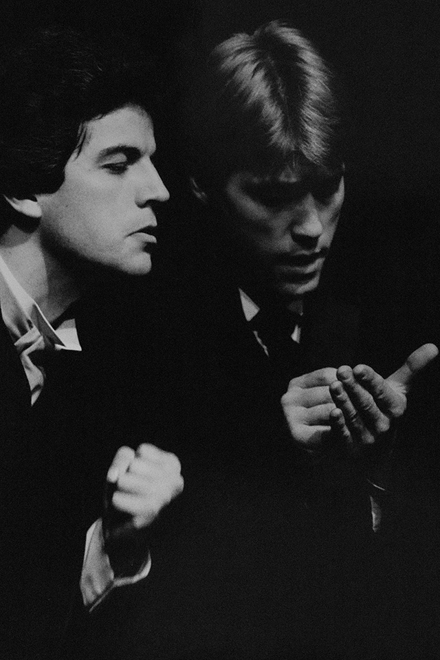 Production still for "The Greatest Man on Earth". L-R: Joseph Spano, Gerhard Metz. Photographer: Jeff Busby