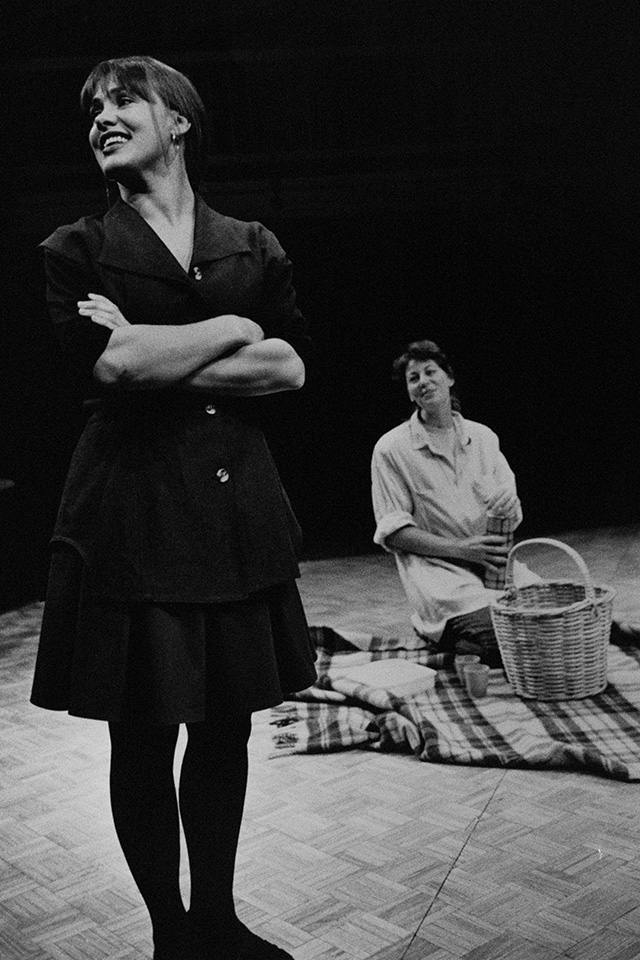 Production still for "Sisters". L-R: Dina Panozzo as Sylvie, Morna Seres as Gillian. Photographer: Unknown