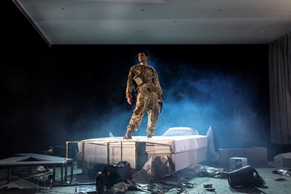 Production still for "Blasted". Fayssal Bazzi as the Soldier. Photographer: Pia Johnson