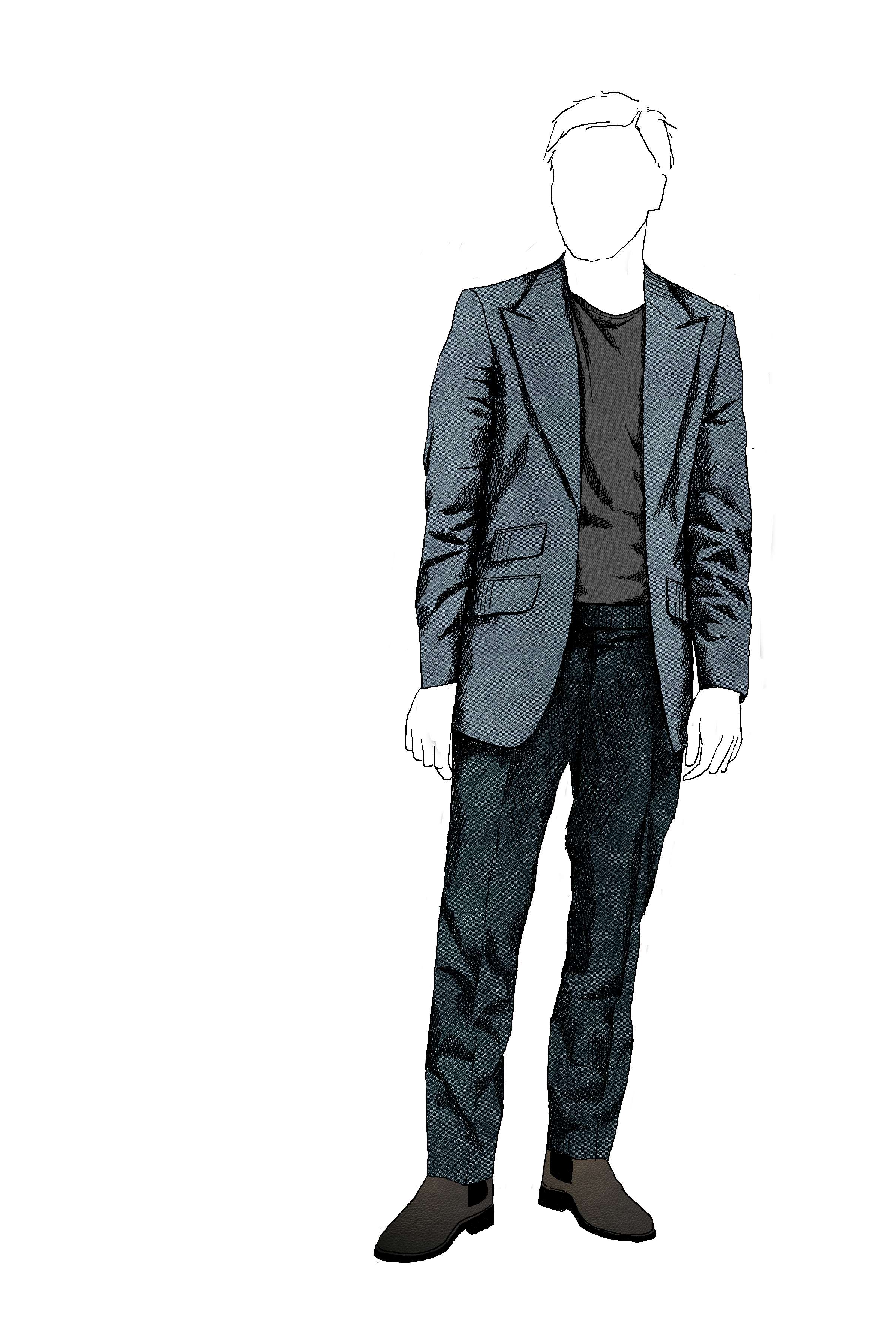 Costume design rendering 'John' (c) Marg Horwell