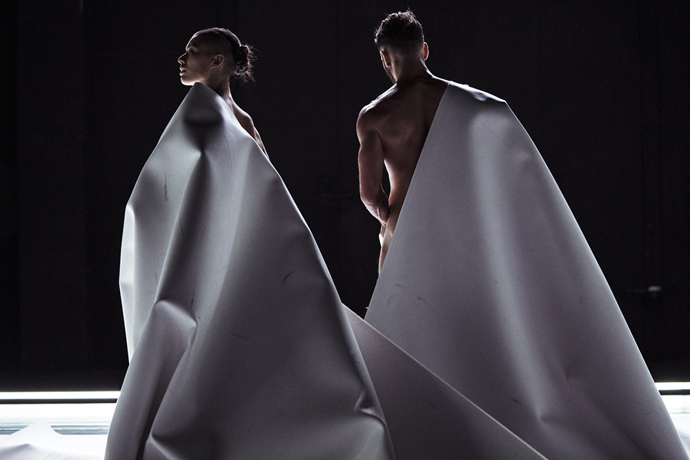 Production still for "Common Ground". L-R: Tara Jade Samaya, Richard Cilli. Photographer: Pippa Samaya