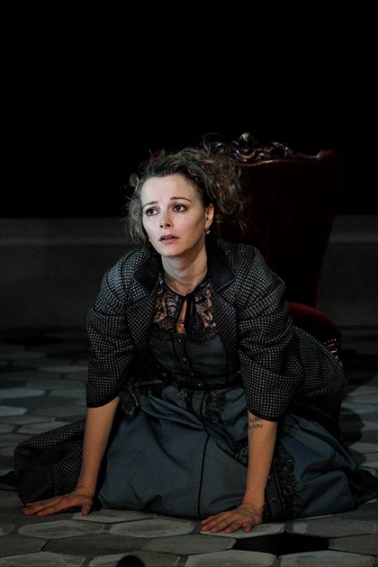 Production still for "The Story of Mary Maclane By Herself". Bojana Novakovic. Photographer: Jeff Busby