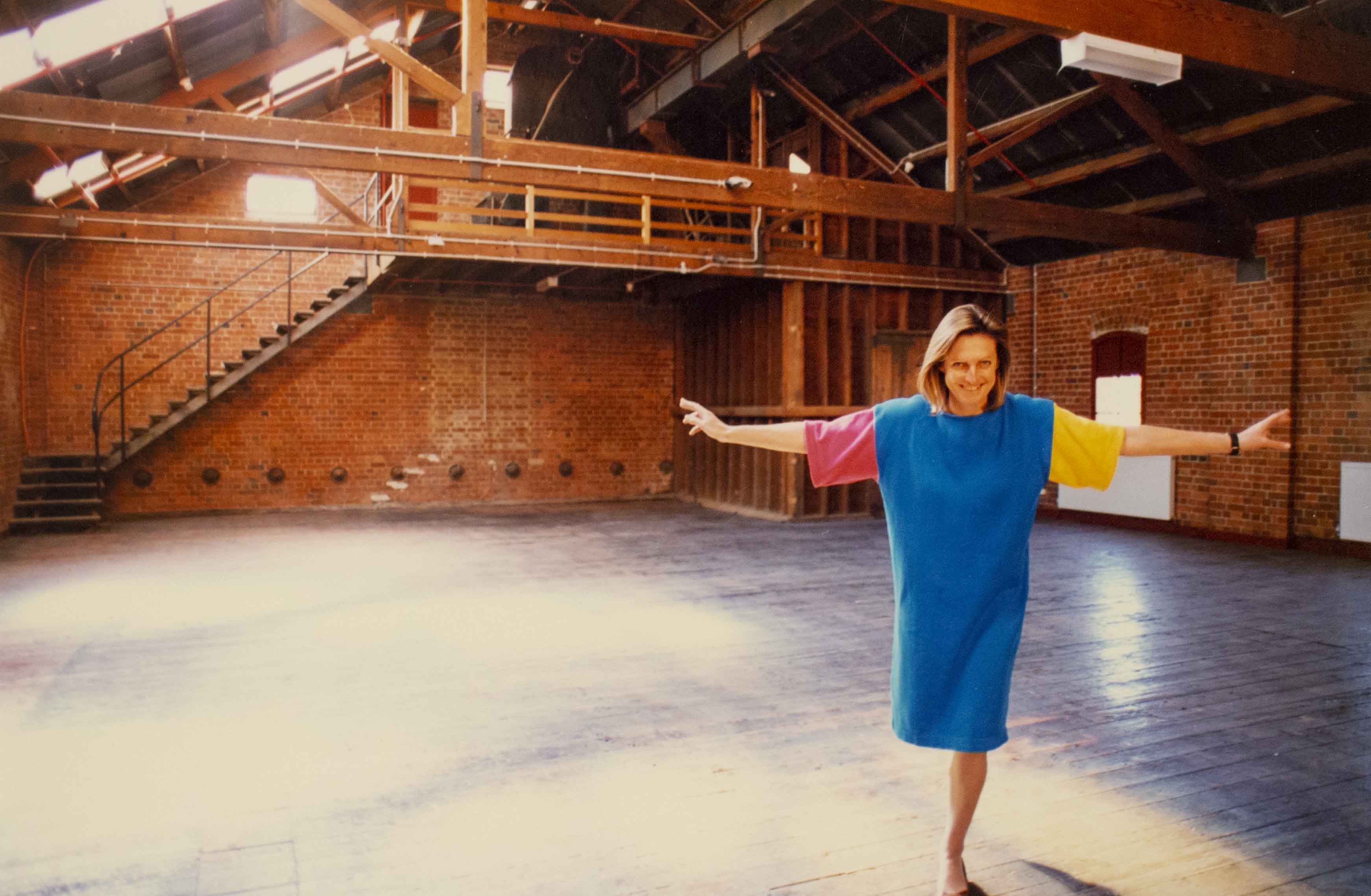 Jill Smith in our new rehearsal room, the Bagging Room