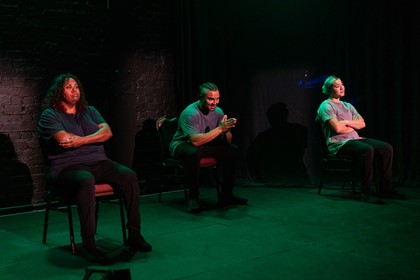 Production still for the 2023 Season of 'Whose Gonna Love 'Em? I am that i AM' In Photo: Maurial Spearim, Corey Saylor-Brunskill, Maggie Church-Kopp. Photographer: Jacinta Keefe