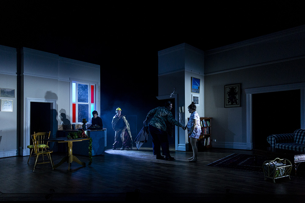 Production still for "Australian Realness". L-R: André de Vanny, Greg Stone, Chanelle Macri, Emily Goddard. Photographer: Pia Johnson