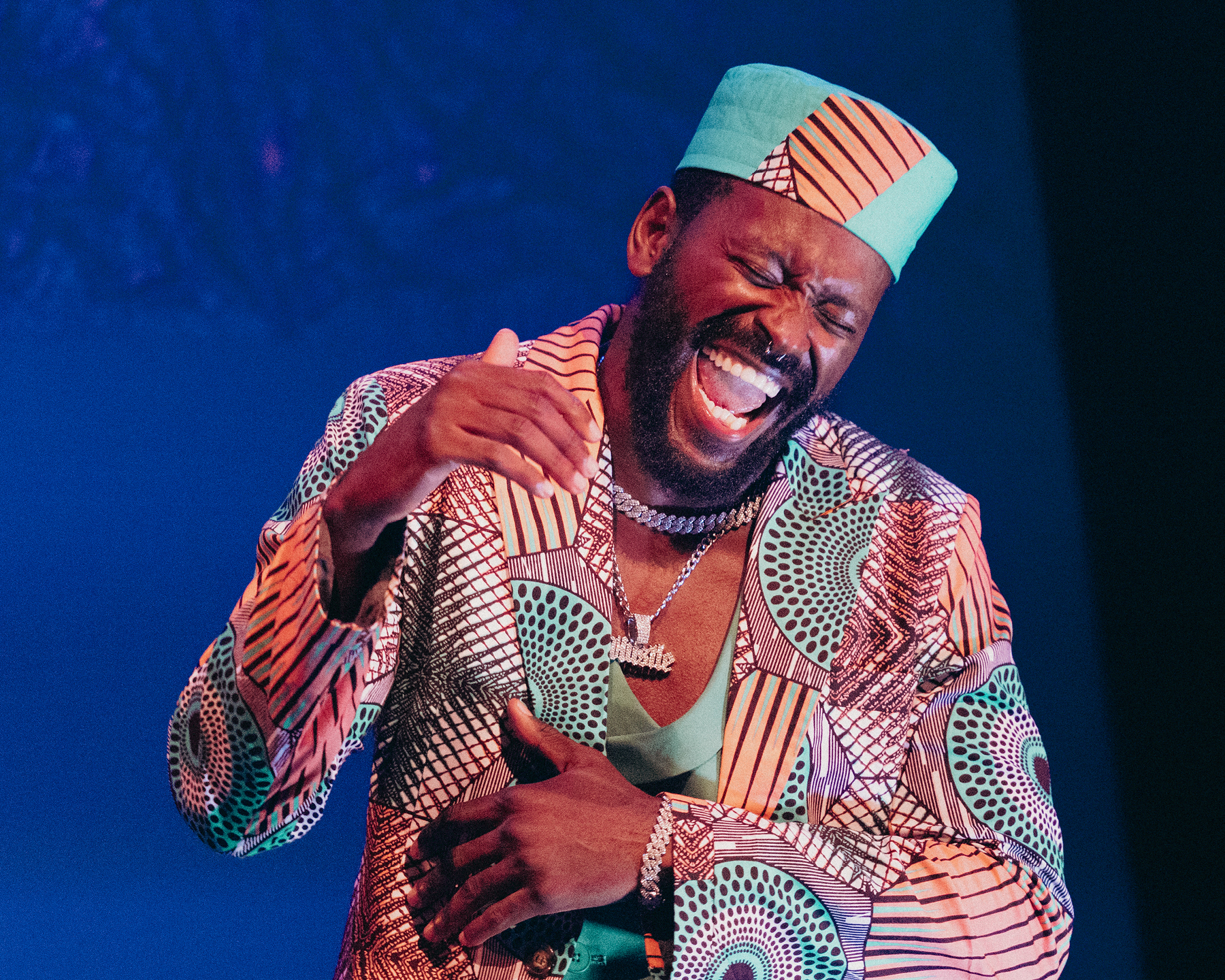 Production Photography from WHO NO KNO GO KNO (2024). Photographer: Wani Toaishara. In photograph: Alpha Kargbo