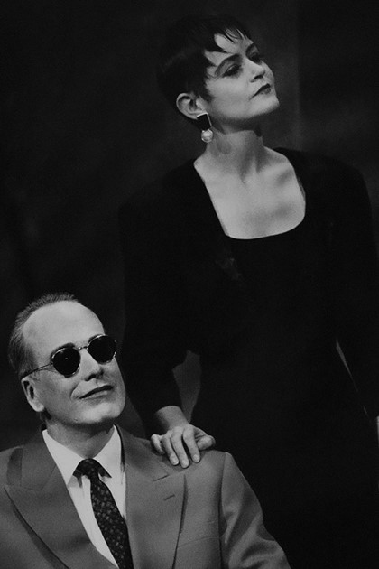 Production still for "The Temple". L-R: Neill Gladwin as Barry St John, Genevieve Picot as Lorna St John. Photographer: Jeff Busby