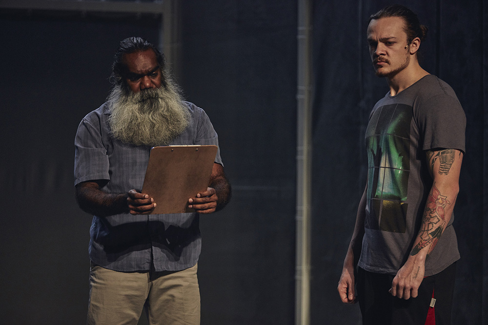 Production still for "Brothers Wreck". L-R: Trevor Jamieson, Dion Williams. Photographer: Tim Grey