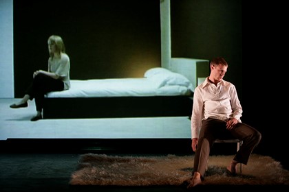 Production still for "Reservoir of Giving II". L-R: Kirstie McKracken, Kyle Kremerskothen. Photographer: Jeff Busby