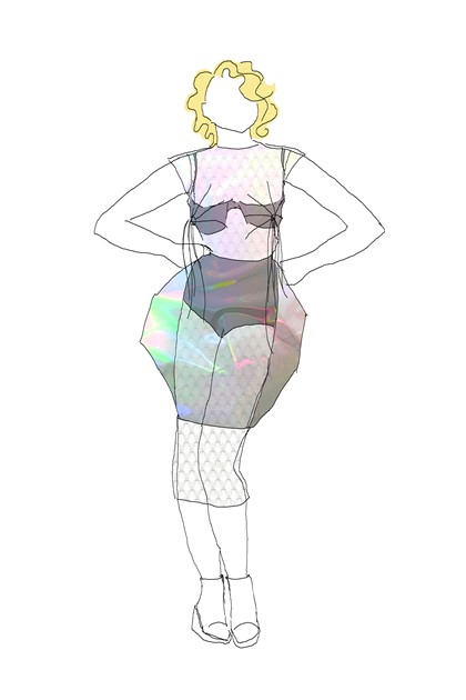 Costume design rendering 'Shen Te' (c) Marg Horwell