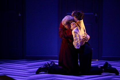 Production still for the 2023 Season of 'Nosferatu.' In photo: Jacob Collins-Levy, Shamita Siva. Photographer: Pia Johnson
