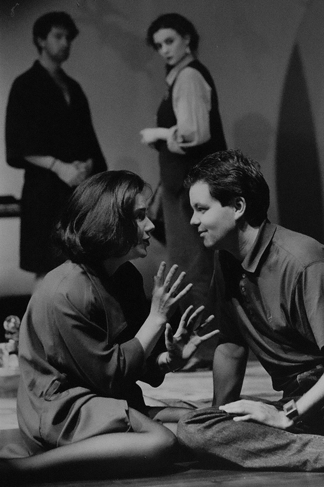 Production still for "Sex Diary of an Infidel". L-R: Paul Lum as Tony, Janet Andrewartha as Jean, Tammy McCarthy as Laura, Kevin Harrington as Martin. Photographer: Jeff Busby
