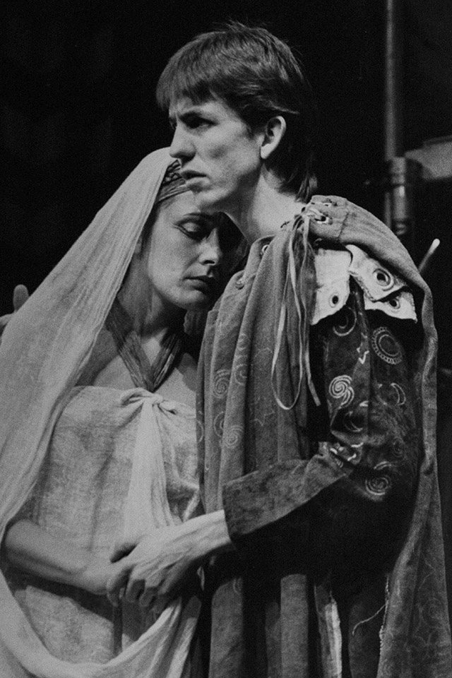 Production still for "Antony and Cleopatra". L-R: Margaret Cameron, Robert Menzies. Photographer: Vikki Driscoll