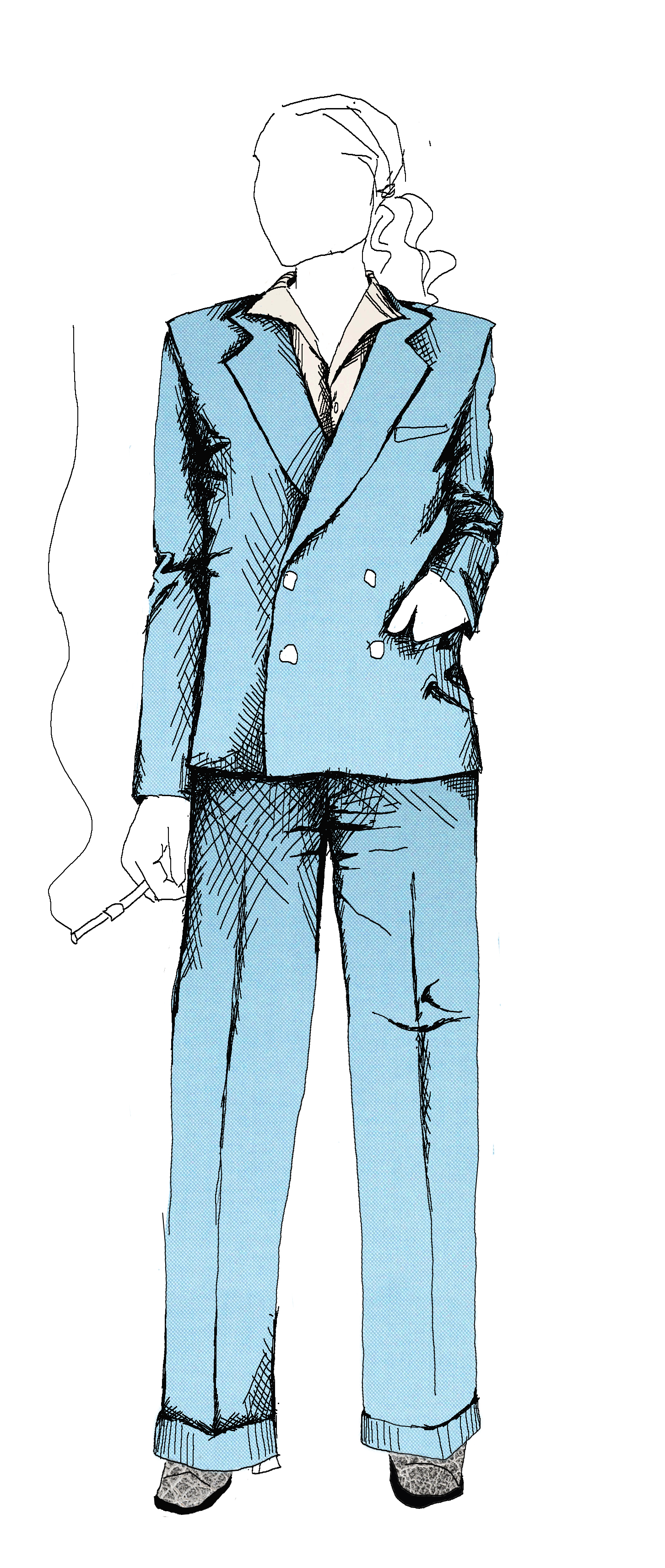 Costume design rendering 'Shui Ta' (c) Marg Horwell