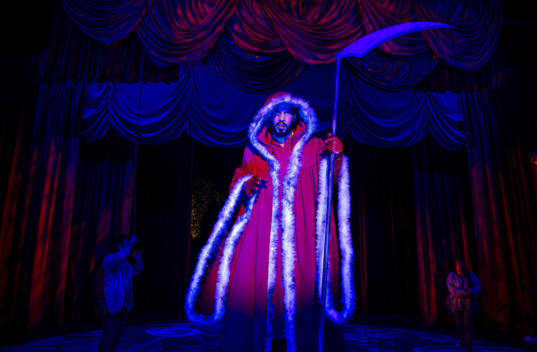 Production photography from F**k Christmas (2024). Photographer: Gregory Lorenzutti. In photograph: Seth Sladen