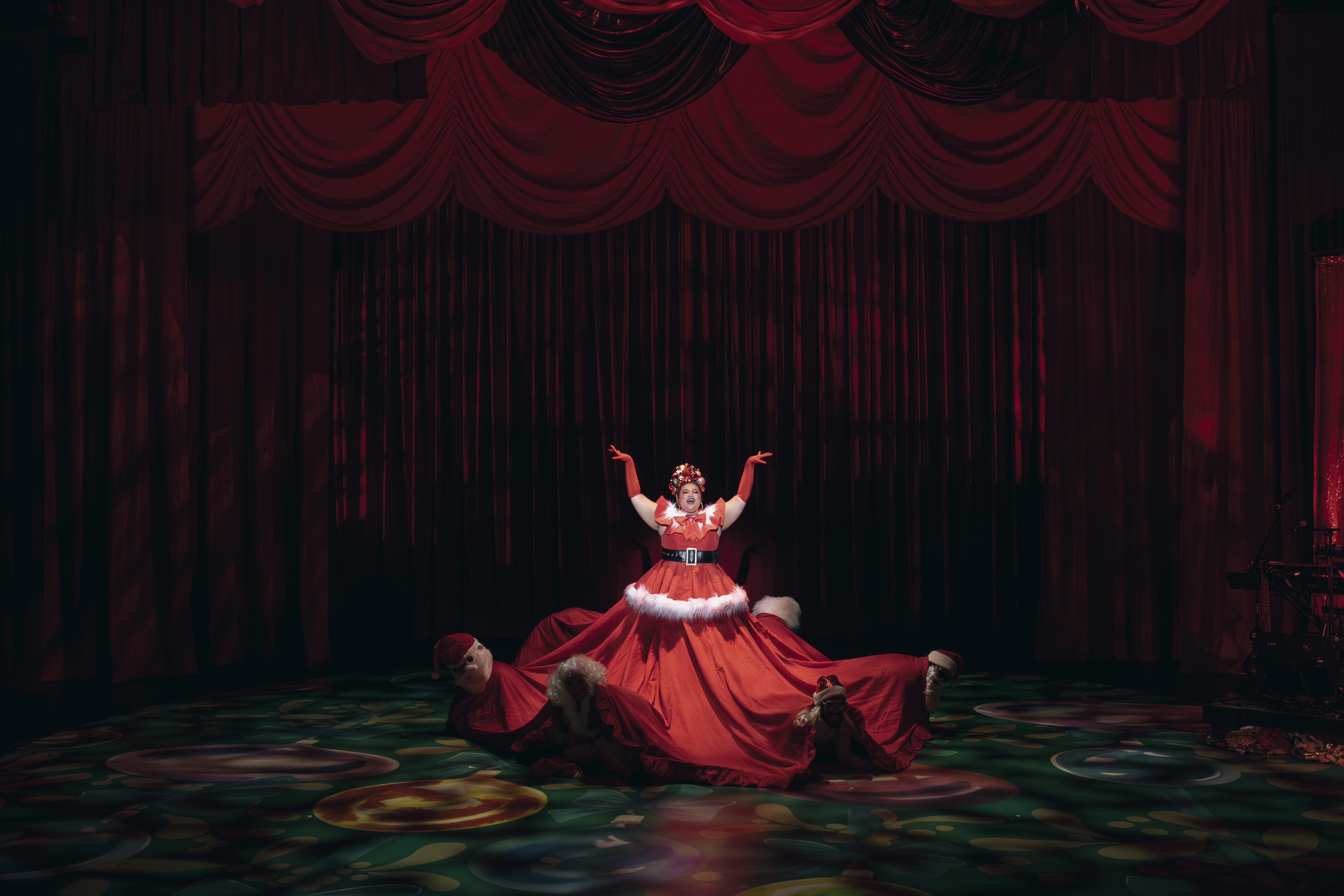 Production photography from F**k Christmas (2024). Photographer: Gregory Lorenzutti. In photograph: Milo Hartill