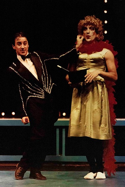 Production still for "The Search for Andy Cadabra". Doug Tremlett (left). Photographer: Vikki Driscoll