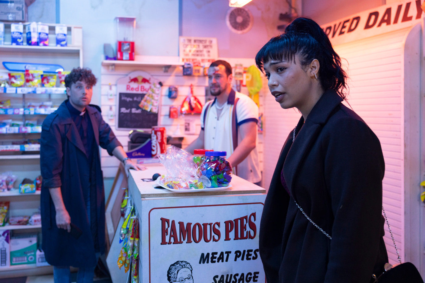 Campaign image for the 2023 Season of 'Hour of the Wolf'. In photo: Keegan Joyce, Kevin Hofbauer, Lucy Ansell. Photographer: Pia Johnson