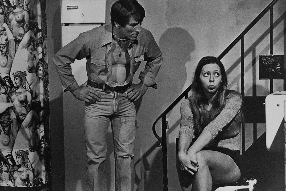 Production still for "Dance for Daddy". L-R: Jim Danton and Gillian Seamer. Photographer: David Parker