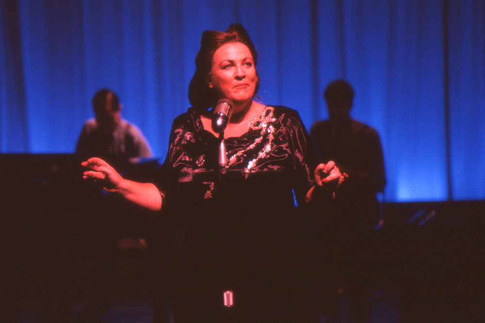 Production still for "Only Heaven Knows". Caroline Gillmer as Guinea. Photographer: Jeff Busby