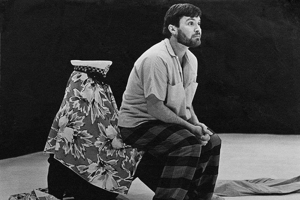 Production still for "A Bed of Ruses". Roger Selleck. Photographer: David B. Simmonds.