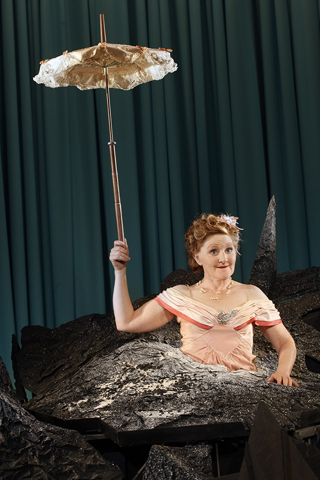 Production still for "Happy Days". Julie Forsyth as Winnie. Photographer: Jeff Busby