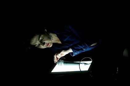 Production still for "Pin Drop". Tamara Saulwick. Photographer: Ponch Hawkes