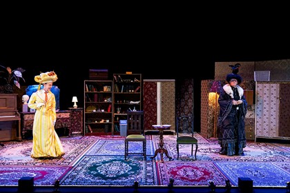 Production still for "The Importance of Being Earnest". L-R: Jonathan Haynes, David Woods. Photographer: Pia Johnson