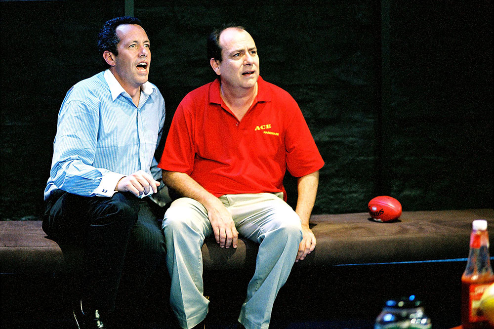 Production still for "Torrez". L-R: PMarco Chiappi as Fox, Andrew James as Adams. Photographer: Unknown