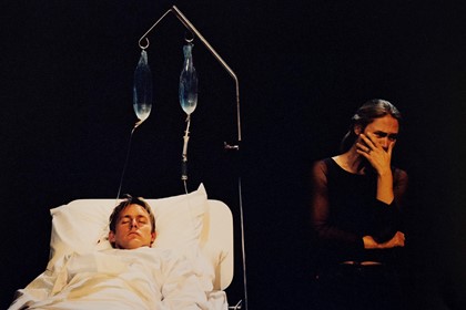 Production still for "The Frail Man". L-R: aul Bishop as Stephen Saken, Nikki Coghill as Amelia Saken. Photographer: Unknown